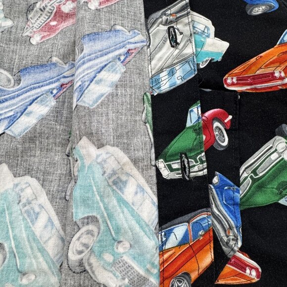 Vintage Classic Cars Handmade Mens Button Up Shirt Black Short Sleeve Size XL? - Picture 5 of 16